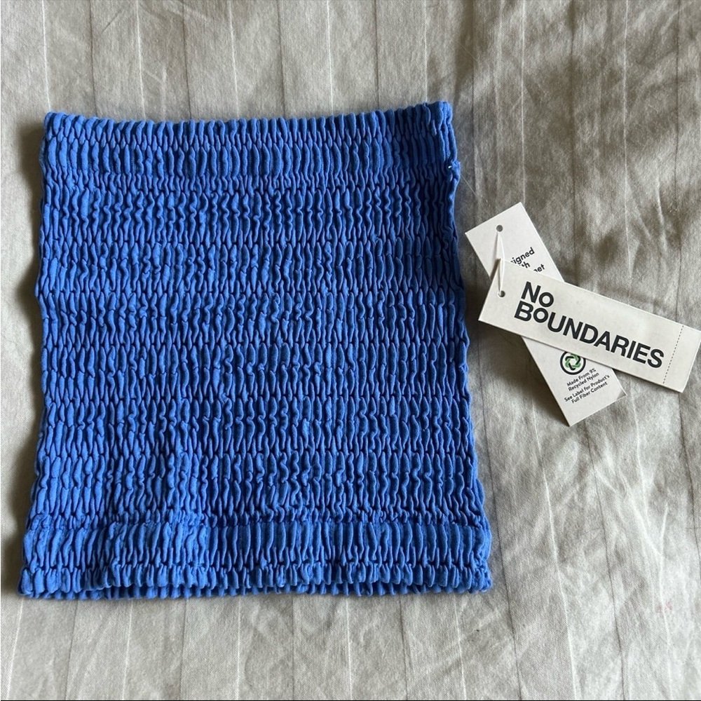 NWT No Boundaries Blue Smocked Tube Top